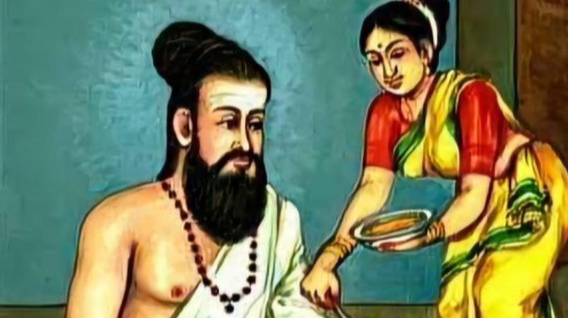 thiruvalluvar-writing-4-line-songs-for-his-wife