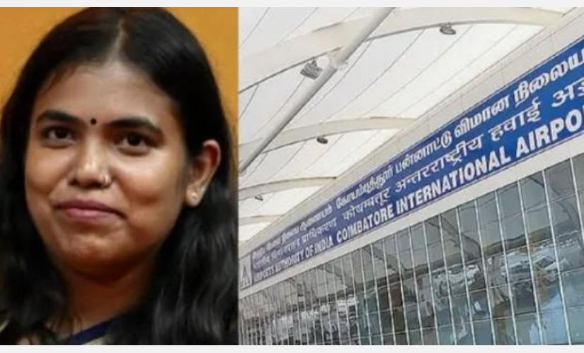 tamilnadu-minister-keerthana-kovai-airport