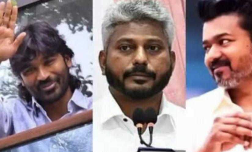 actor-dhanush-political-entry-tvk-cm-vijay-minister-maria-wilson